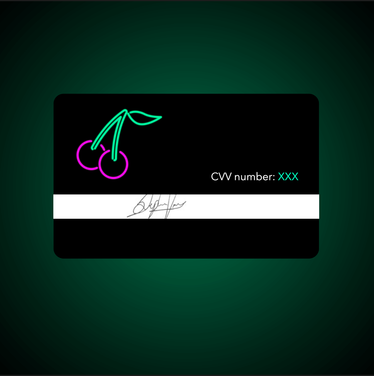 Back of credit card